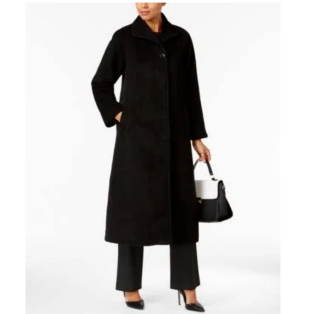 Emanuel Ungaro Black Alpaca Wool Coat